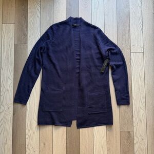 Cyrus Deep Blue Ribbed Cardigan